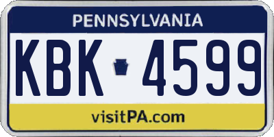 PA license plate KBK4599