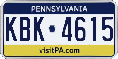 PA license plate KBK4615