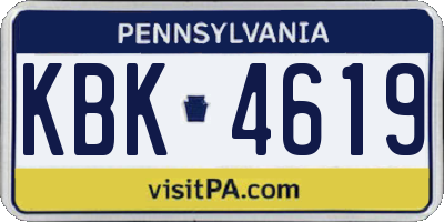 PA license plate KBK4619