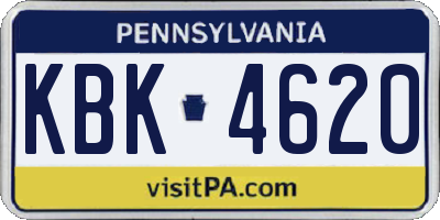 PA license plate KBK4620