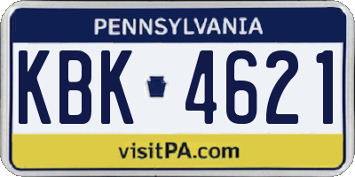 PA license plate KBK4621