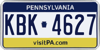 PA license plate KBK4627