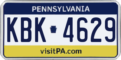 PA license plate KBK4629