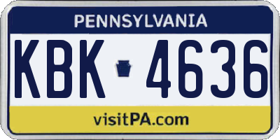 PA license plate KBK4636