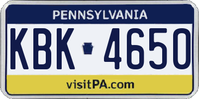PA license plate KBK4650