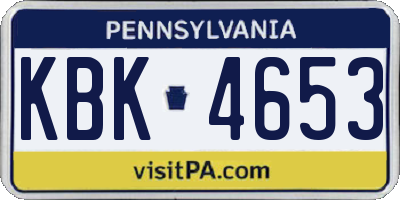 PA license plate KBK4653