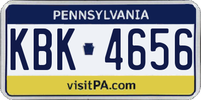 PA license plate KBK4656