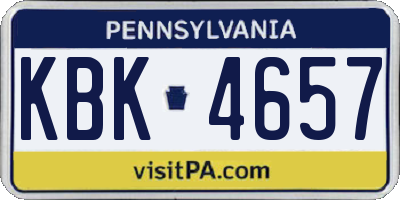 PA license plate KBK4657