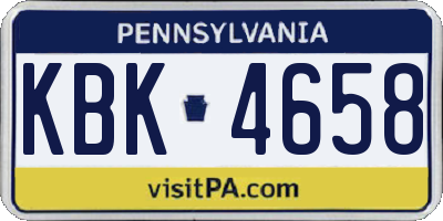 PA license plate KBK4658