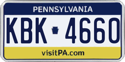 PA license plate KBK4660