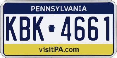 PA license plate KBK4661