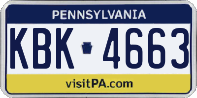 PA license plate KBK4663