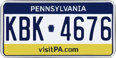 PA license plate KBK4676
