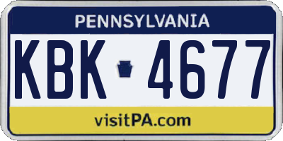 PA license plate KBK4677