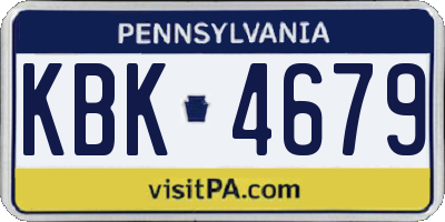 PA license plate KBK4679