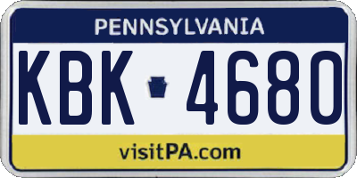 PA license plate KBK4680