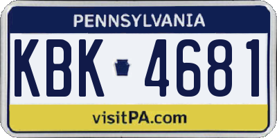 PA license plate KBK4681