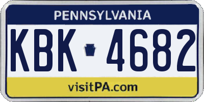 PA license plate KBK4682