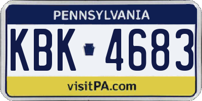 PA license plate KBK4683
