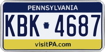 PA license plate KBK4687