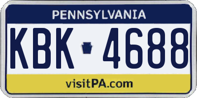 PA license plate KBK4688