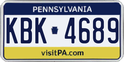 PA license plate KBK4689