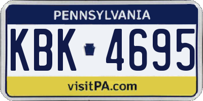 PA license plate KBK4695