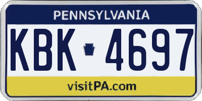 PA license plate KBK4697