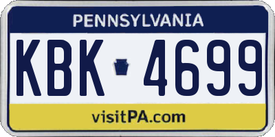PA license plate KBK4699