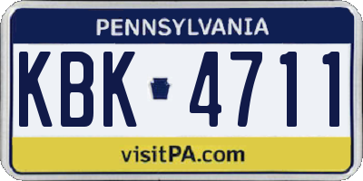 PA license plate KBK4711