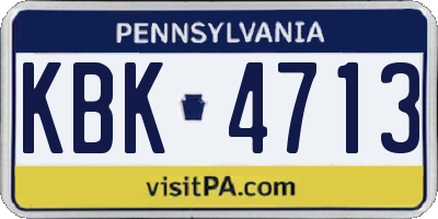 PA license plate KBK4713