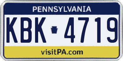 PA license plate KBK4719