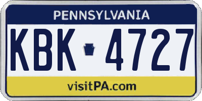 PA license plate KBK4727