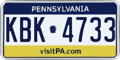 PA license plate KBK4733