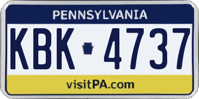 PA license plate KBK4737