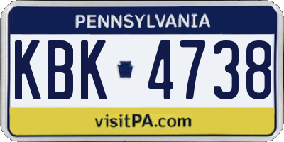PA license plate KBK4738