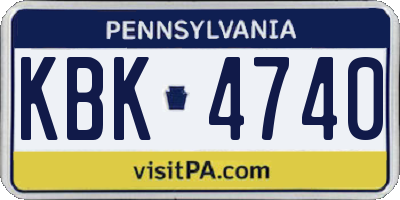 PA license plate KBK4740