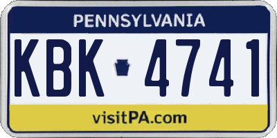 PA license plate KBK4741