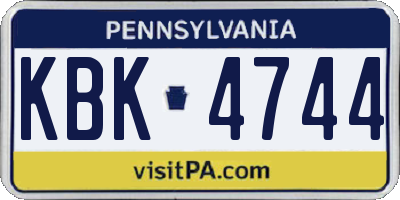 PA license plate KBK4744