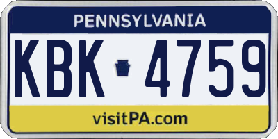 PA license plate KBK4759