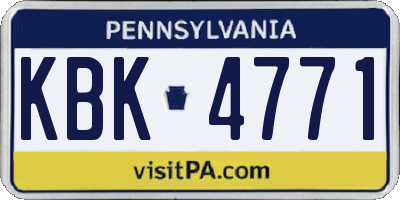 PA license plate KBK4771