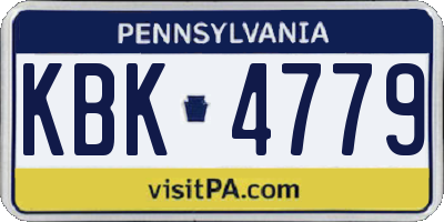 PA license plate KBK4779