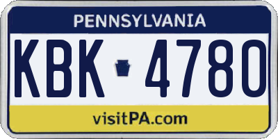PA license plate KBK4780