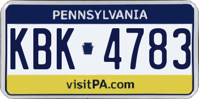 PA license plate KBK4783
