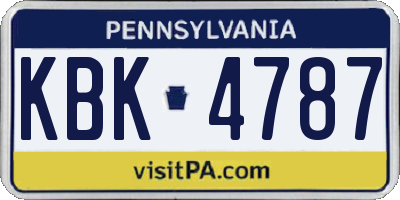 PA license plate KBK4787