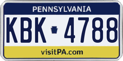 PA license plate KBK4788