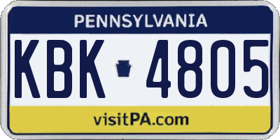 PA license plate KBK4805