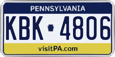 PA license plate KBK4806