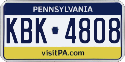 PA license plate KBK4808