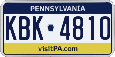 PA license plate KBK4810